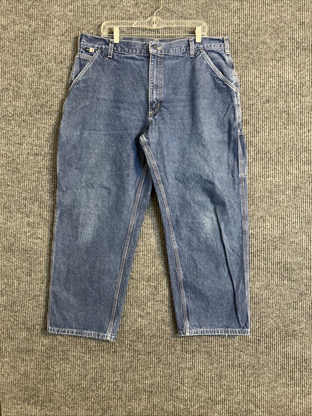 Carhartt Mens Flame Resistant Jeans Size 40 Cat 2 Original Fit Blue Medium Wash